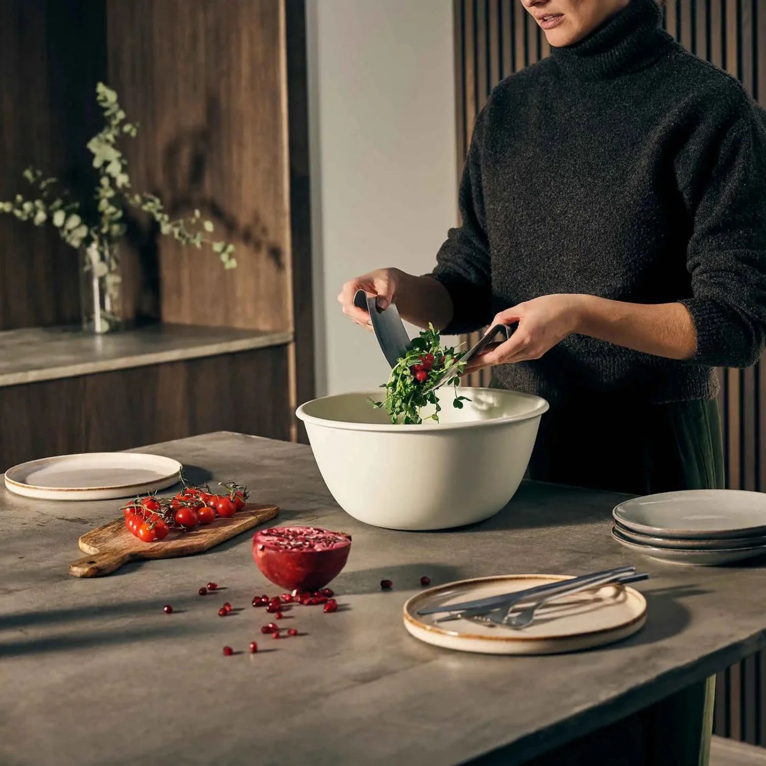 ENSALADERA CON PALETAS UNO JJ, 30x14 CM