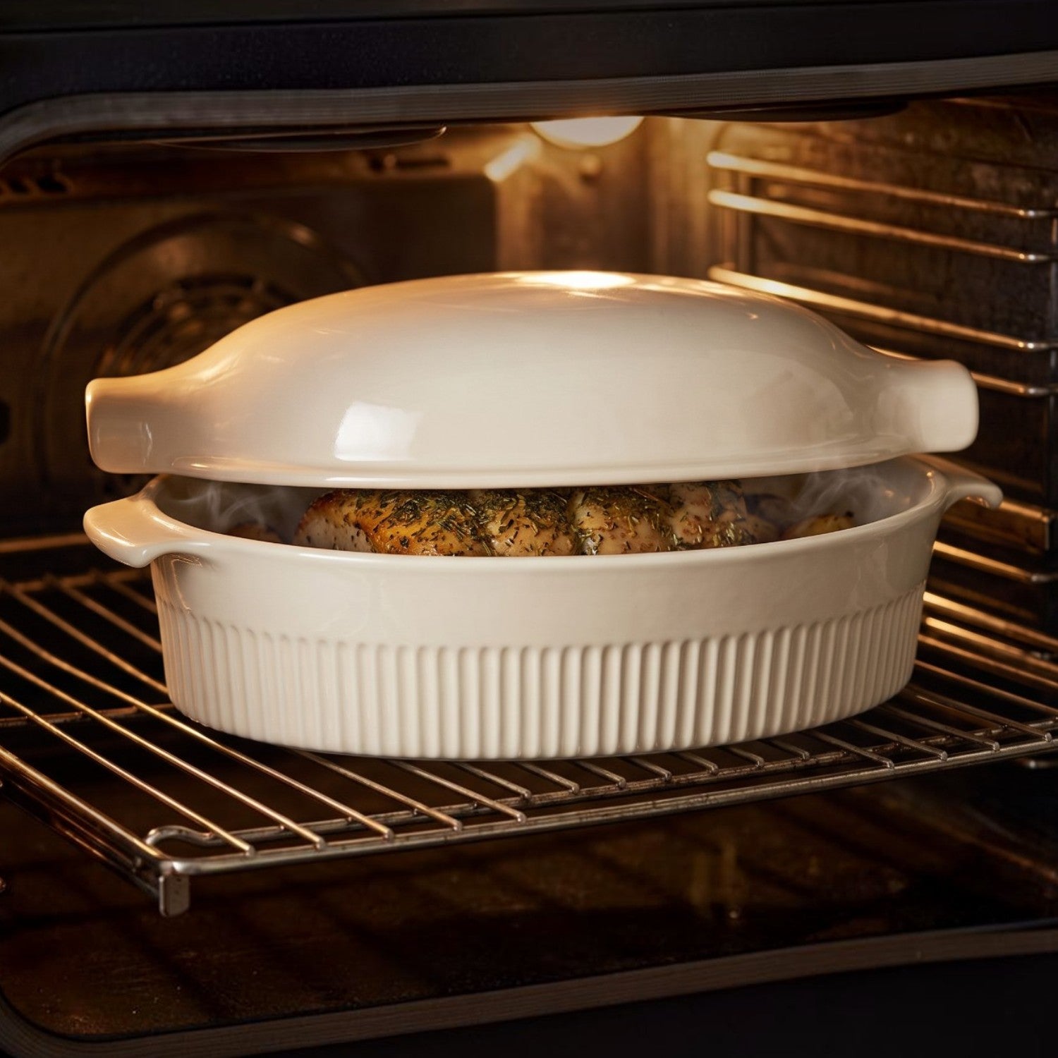 🚢 FUENTE DE HORNO CON TAPA ROASTER GERMER, 16.5 x 23 x 34.7 CMS