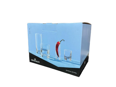 SET 6 VASOS WHISKY MEDIO BARLINE BOHEMIA, 470 ML