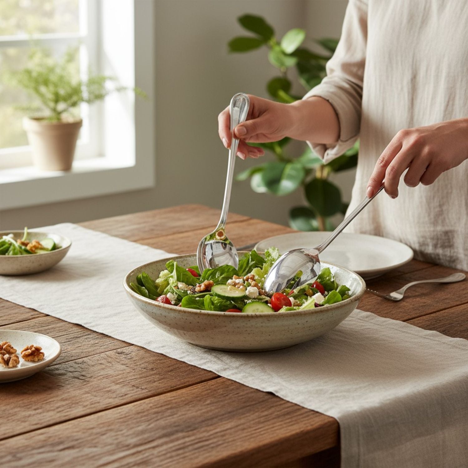 JUEGO CUCHILLERIA OXFORD Y SET ENSALADAS VIVEUR, 12 PERSONAS 100 PZ