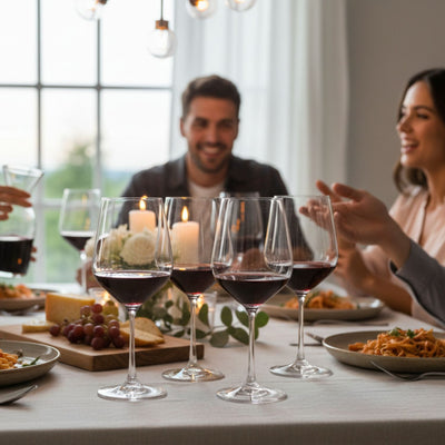 SET 12 COPONES VINO TINTO SIENA BOHEMIA, 580 ML