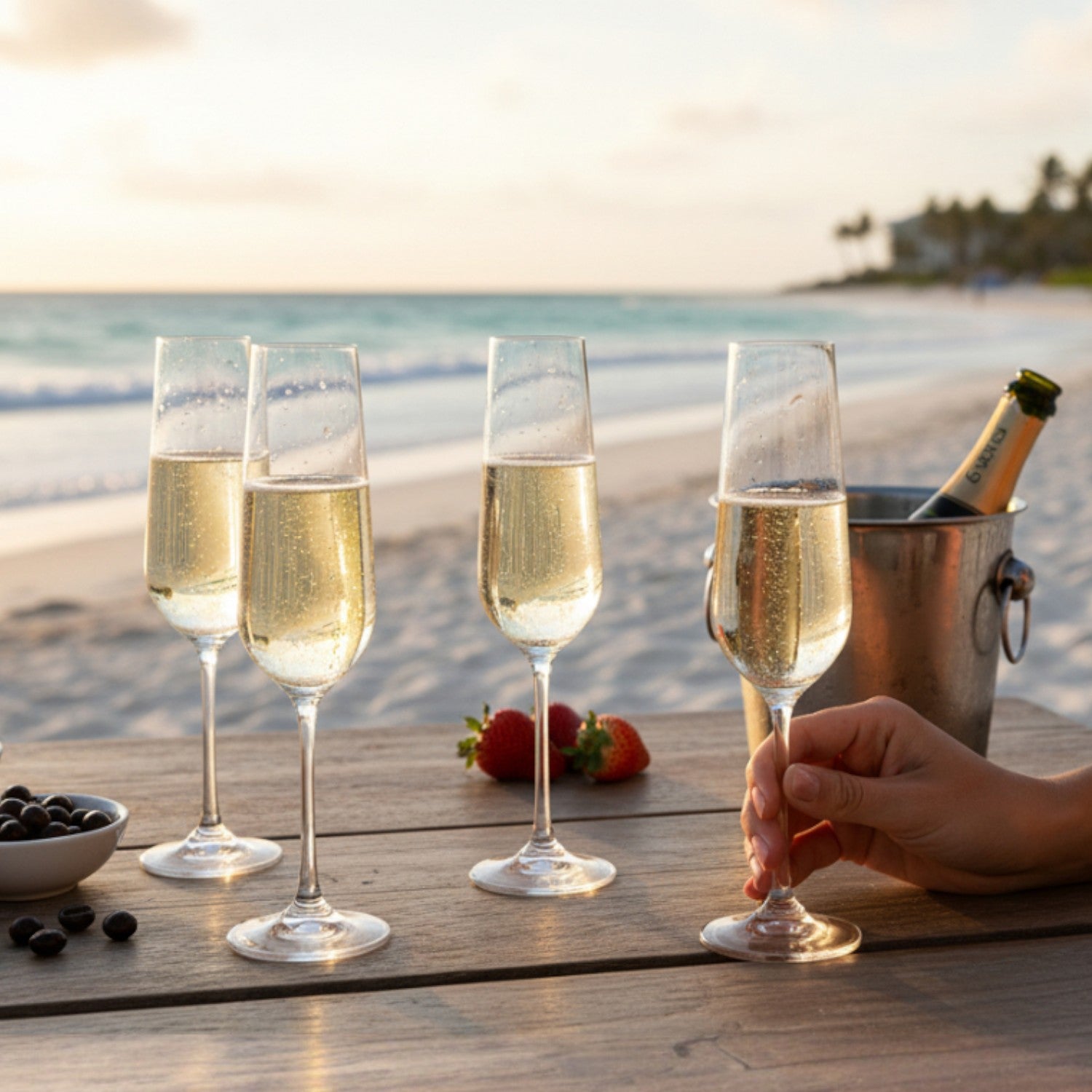 SET 4 COPAS CHAMPAGNE SIENA BOHEMIA, 200 ML