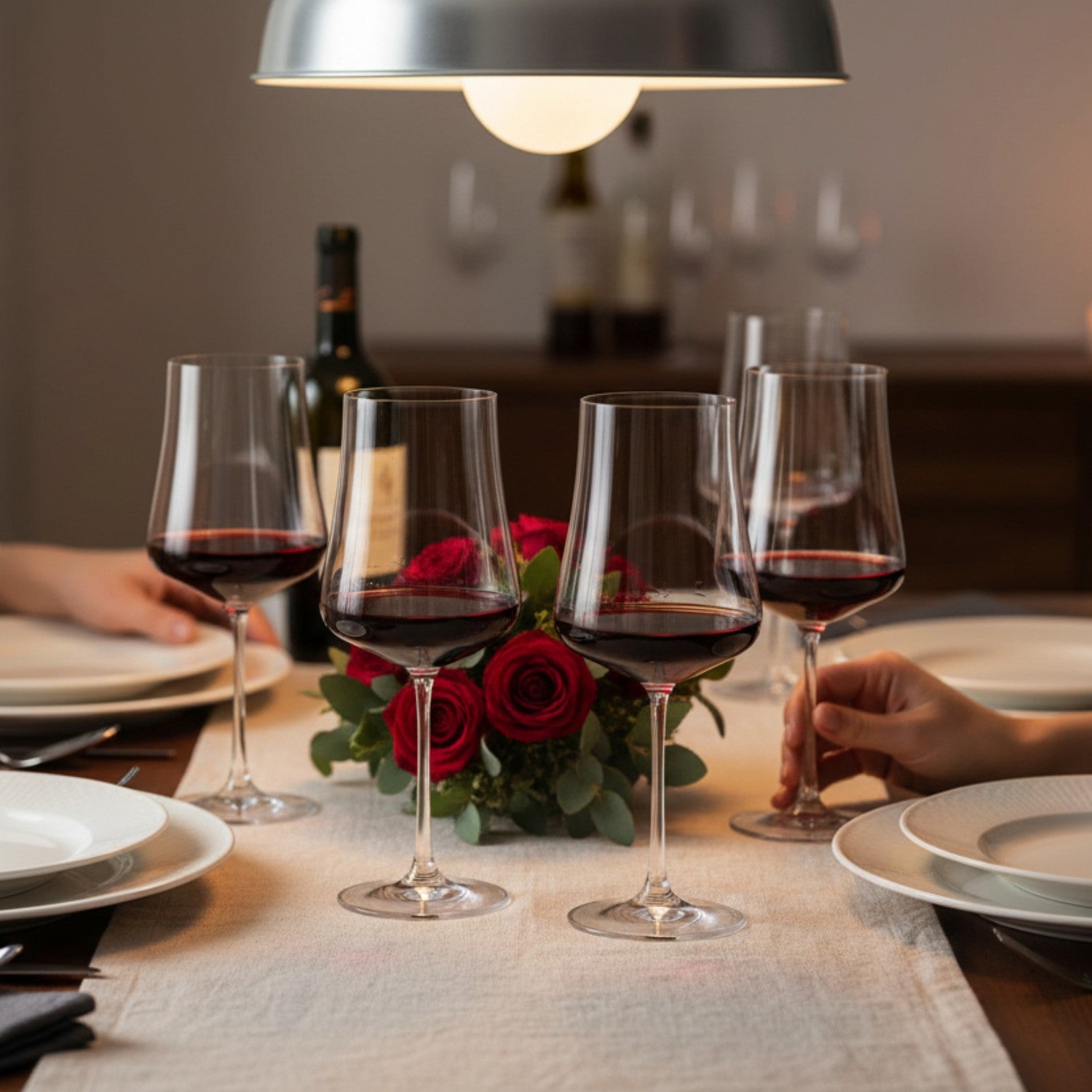 SET 4 COPONES VINO TINTO TRENTO BOHEMIA, 560 ML