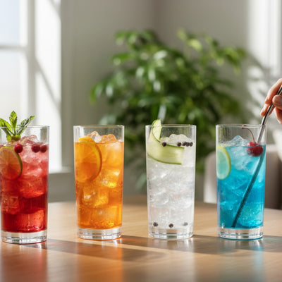 SET 12 VASOS ALTO FIRENZE BOHEMIA, 350 ML