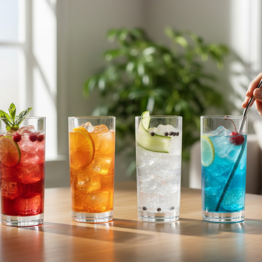 SET 4 VASOS ALTO FIRENZE BOHEMIA, 350 ML