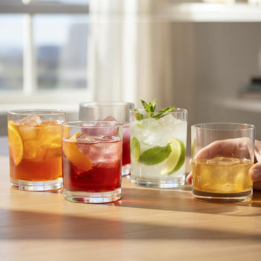 SET 4 VASOS BAJOS FIRENZE BOHEMIA, 320 ML