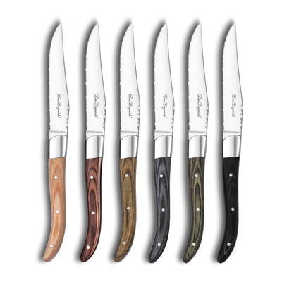 LOU LAGUILE SET 6 CUCHILLOS CARNE MIX COLORES (4135833796642)